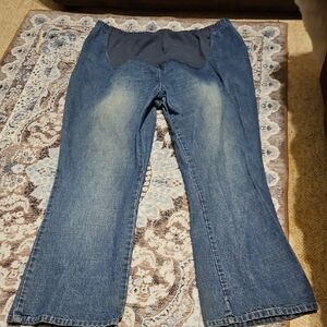 Stylish Blue Maternity Boot Cut Women's Jeans